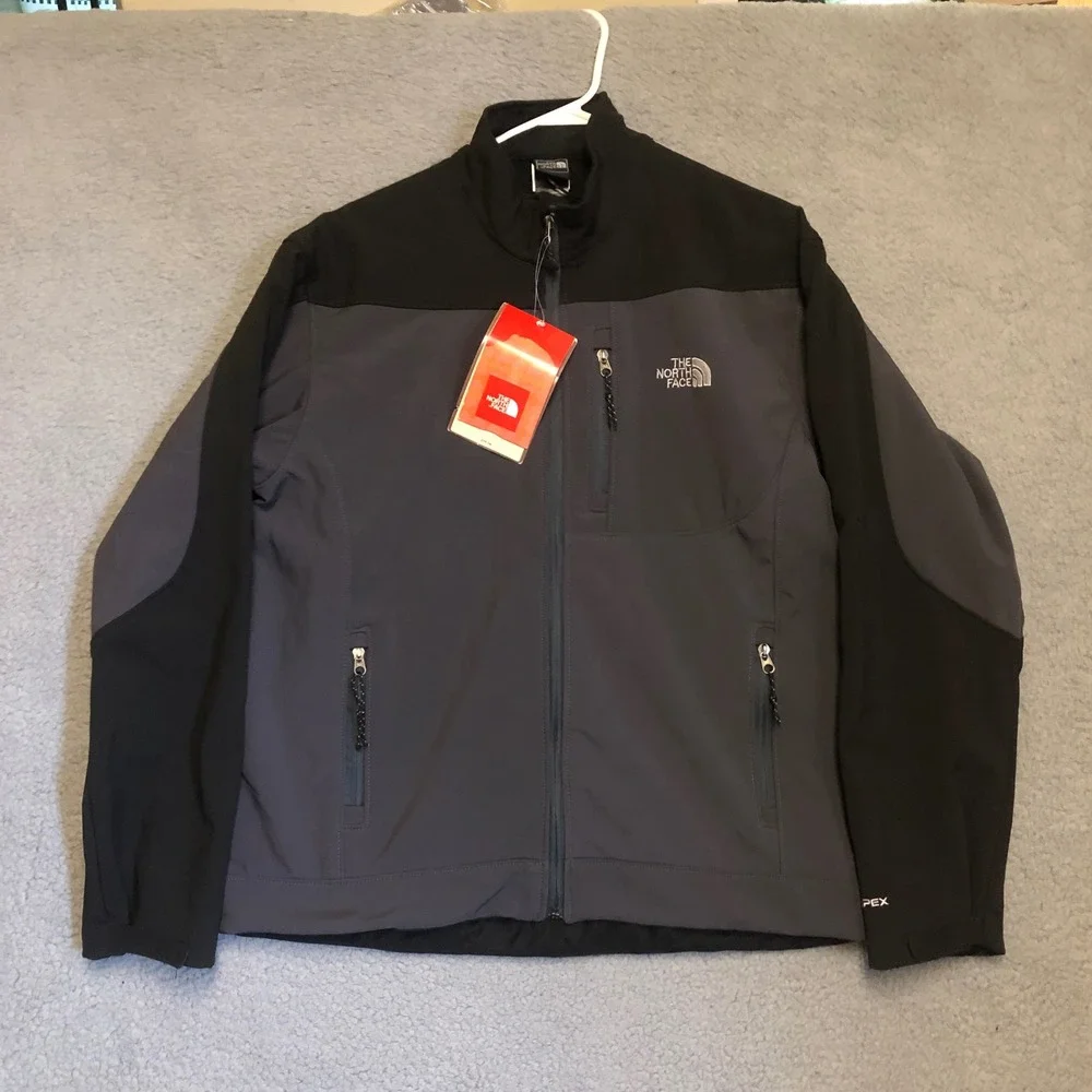 The North Face Apex Bionic Softshell Jacket Mens Large Grey Black AMVY001 NWT‎